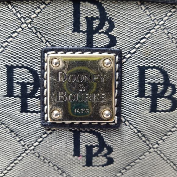 Dooney & Bourke Black Canvas Leather Trim Double Handle Mini Tote Shoulder Bag - Picture 3 of 16